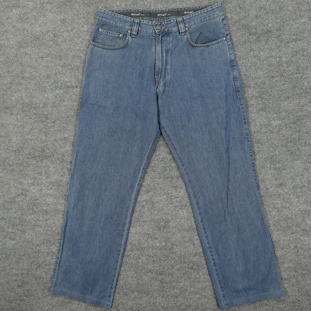 St Croix Jeans Mens 34x31 Blue Regular Fit Straight Leg Denim Light Wash Classic